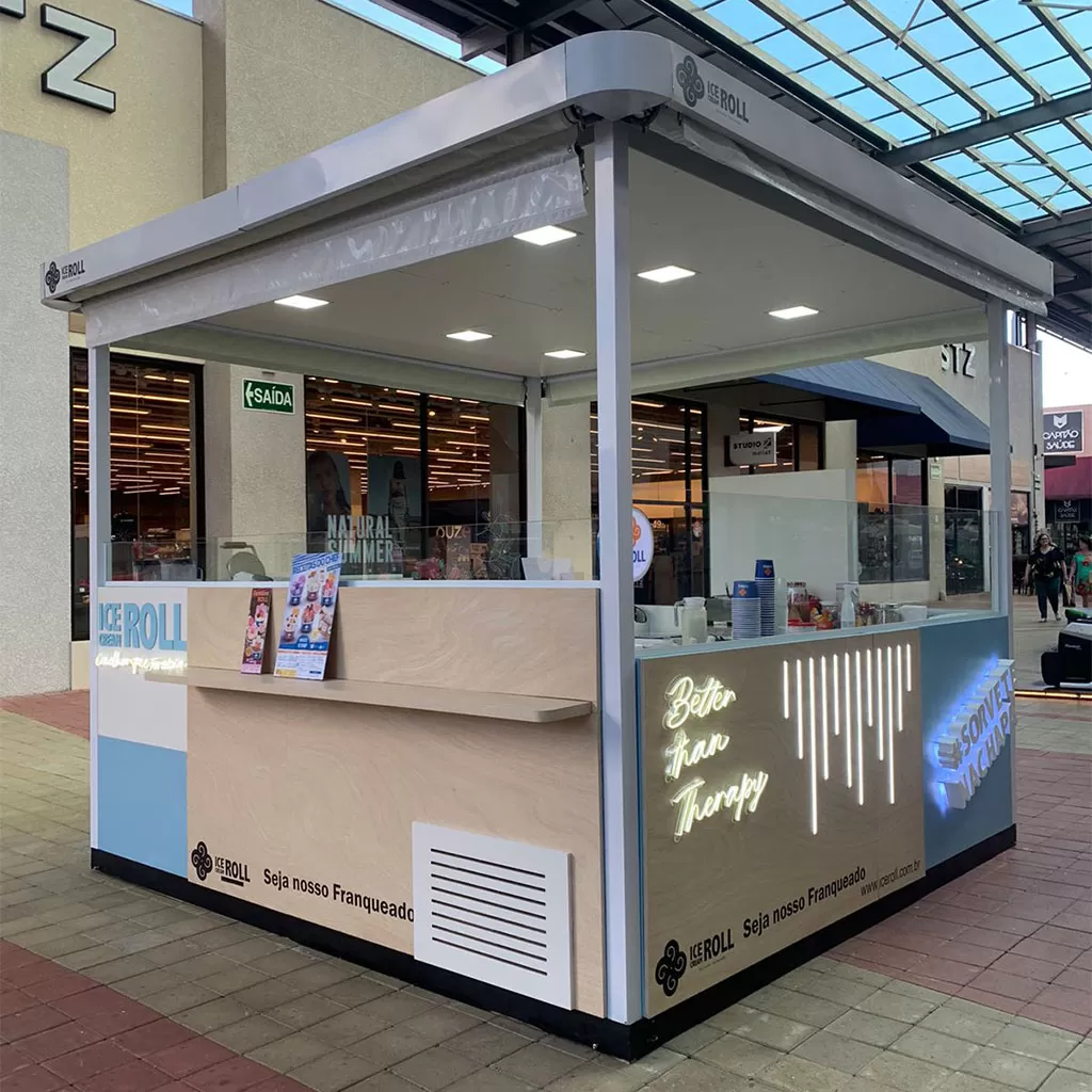Franquia de sorvete tipo gelato italiano em formato quiosque – conheça a franquia Ice Cream Roll de alto potencial